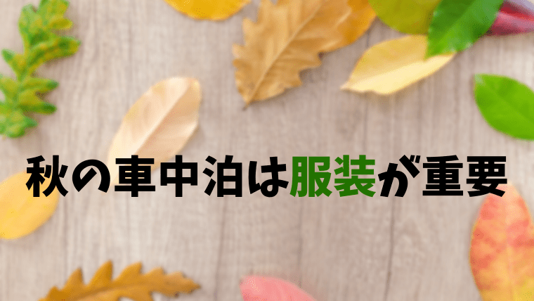 秋の車中泊 幼児と一緒に行くなら服装や持ち物に気をつけてあげよう ほのきちの育児ブログ