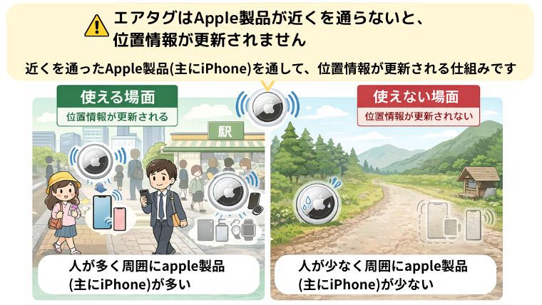 エアタグ　使える場所