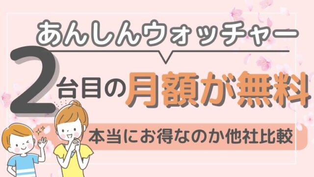 あんしんウォッチャー 2台目 月額